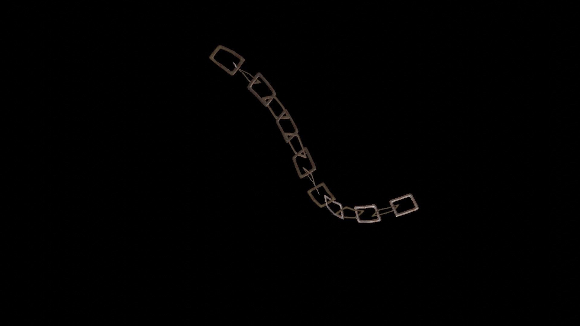 Plane Square Chain with PBR RustMetal BONUS Low-poly 3D model_34