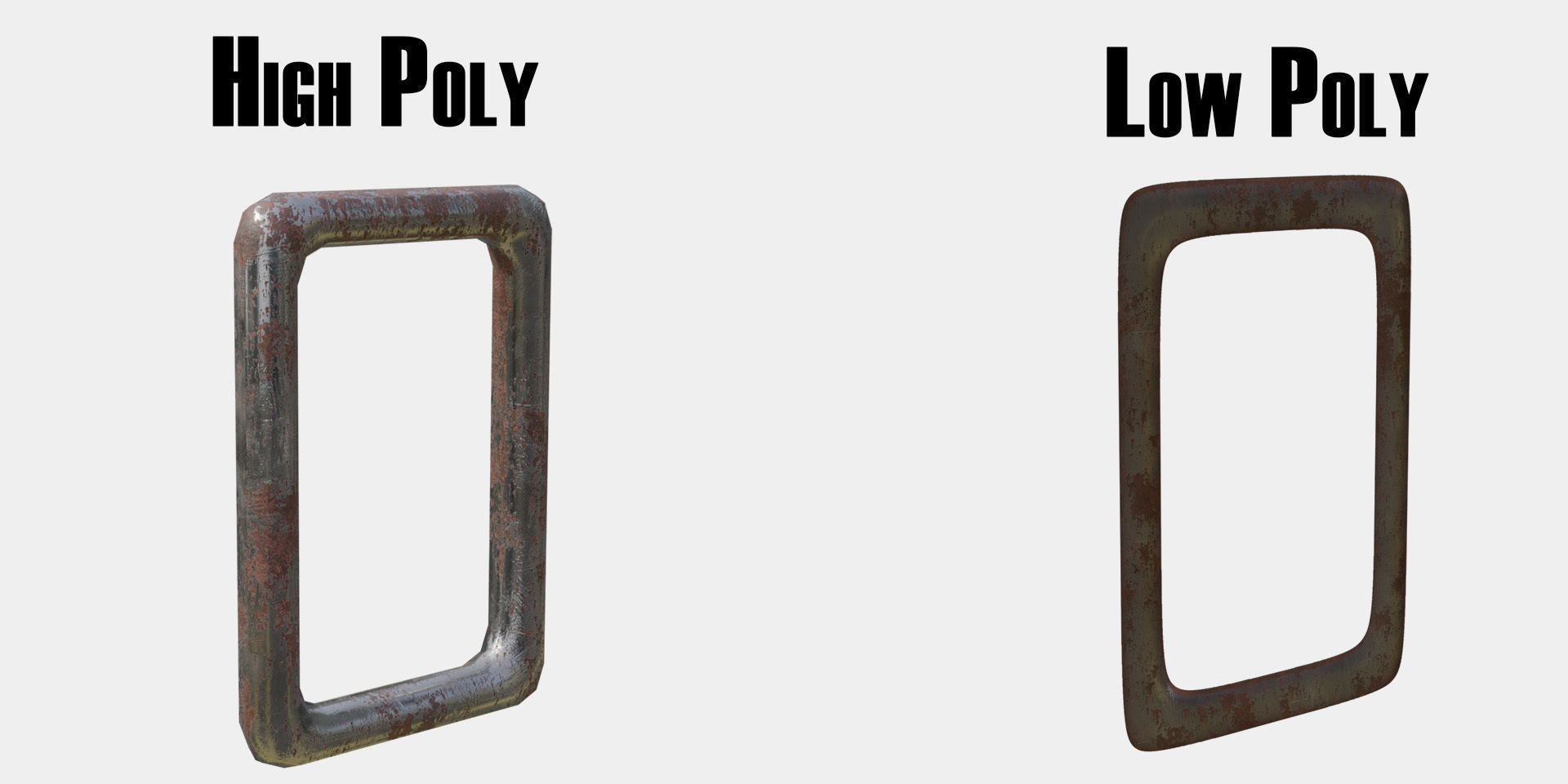 Plane Square Chain with PBR RustMetal BONUS Low-poly 3D model_14