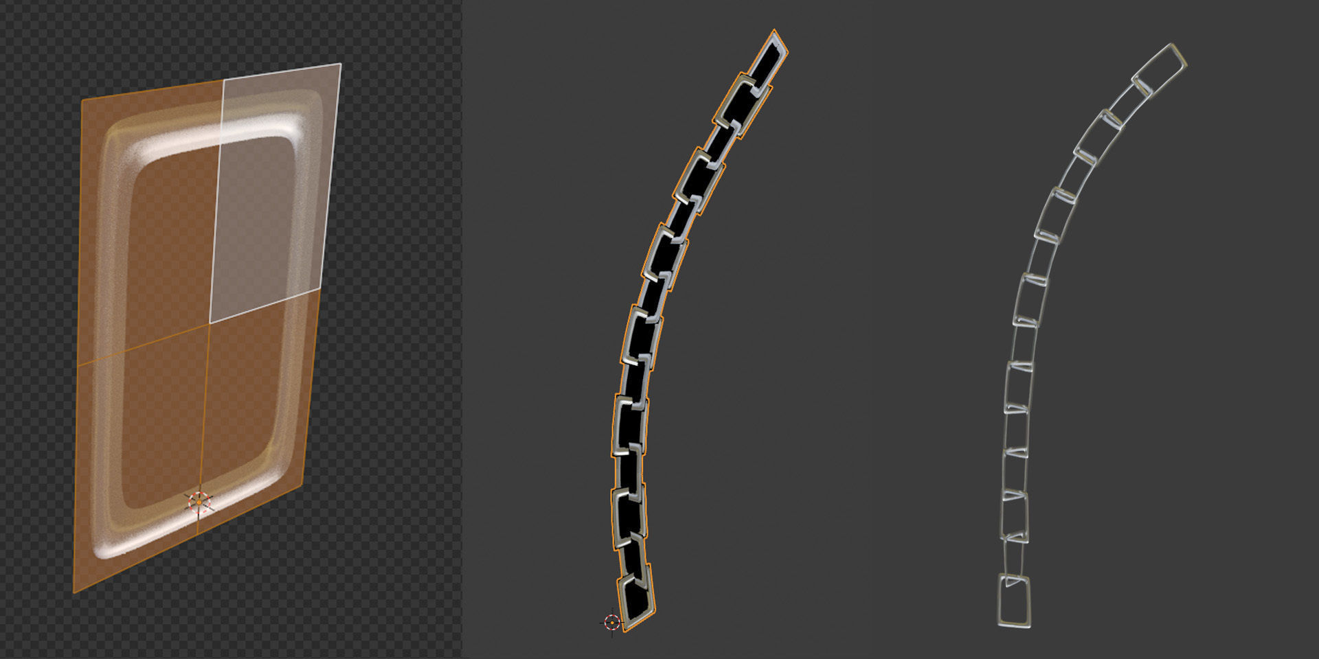 Plane Square Chain with PBR RustMetal BONUS Low-poly 3D model_3