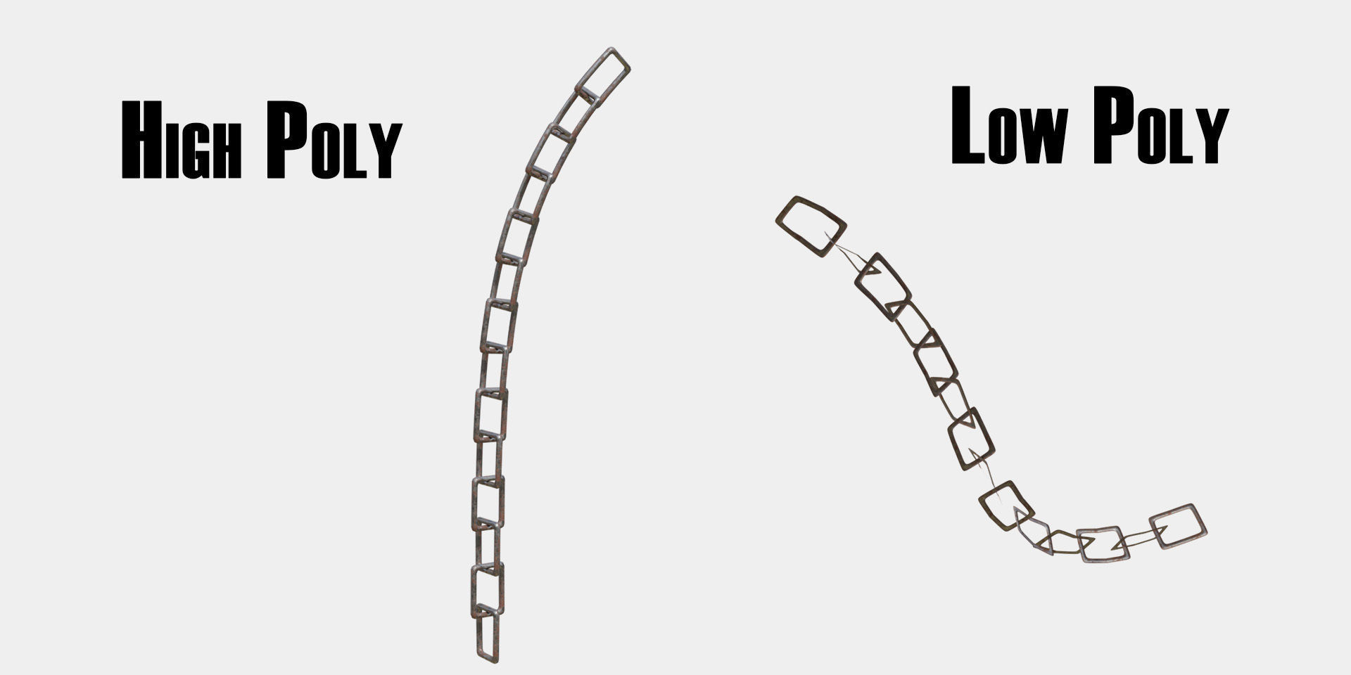 Plane Square Chain with PBR RustMetal BONUS Low-poly 3D model_11