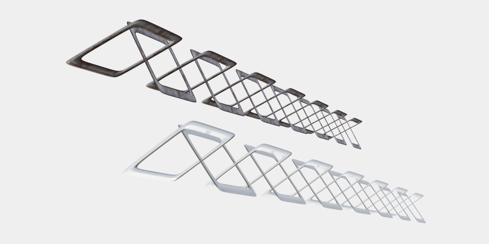 Plane Square Chain with PBR RustMetal BONUS Low-poly 3D model_8