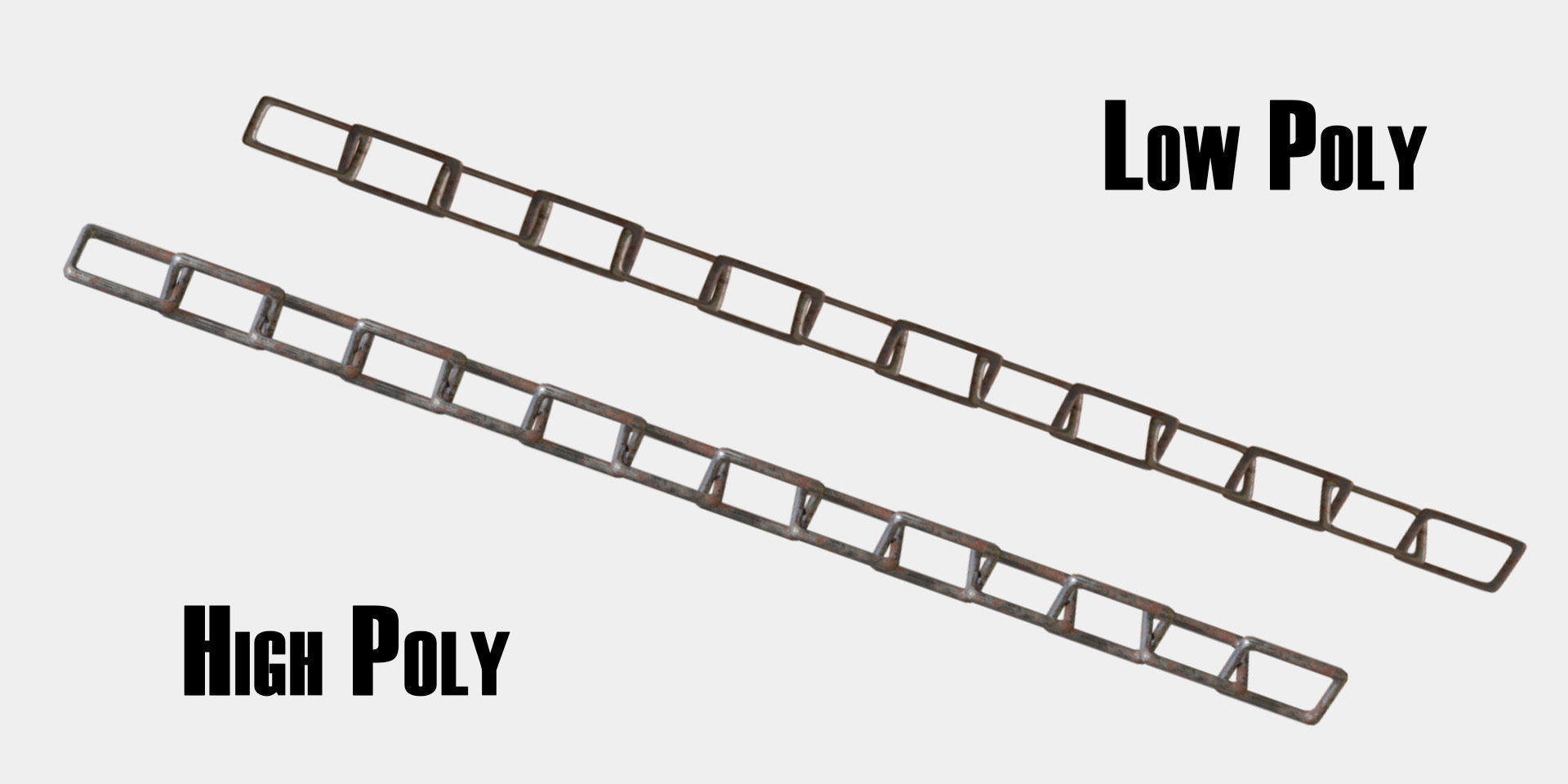 Plane Square Chain with PBR RustMetal BONUS Low-poly 3D model_10