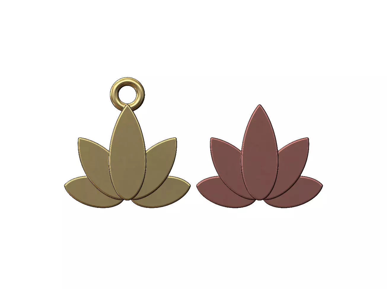 Simple Lotus pendant charm and ornament 3D print model_0