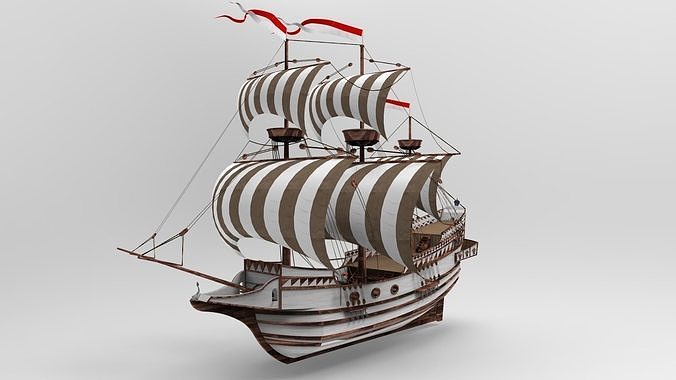 Sailboat sailing ship 3D model