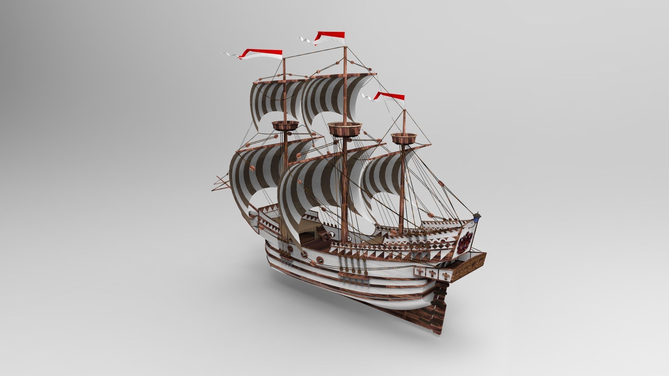 Sailboat sailing ship 3D model_2