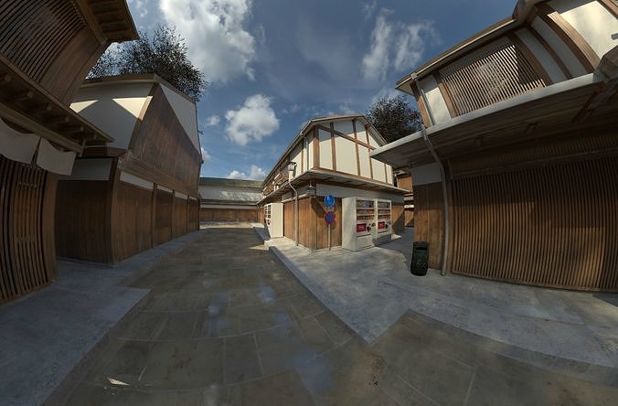 Japan kyoto Street  3D model 6