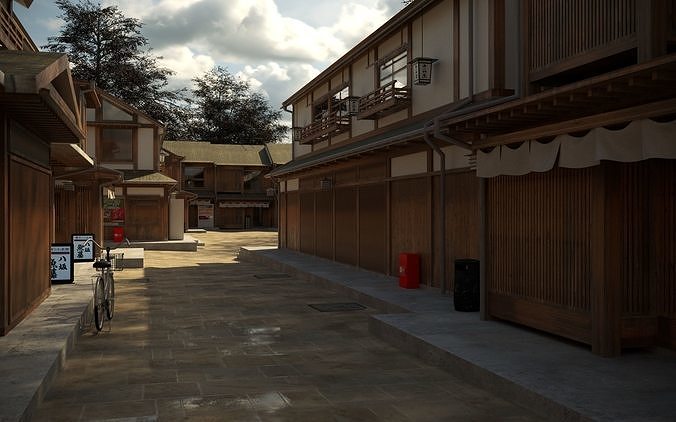 Japan kyoto Street  3D model 2