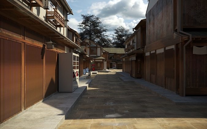 Japan kyoto Street  3D model 4