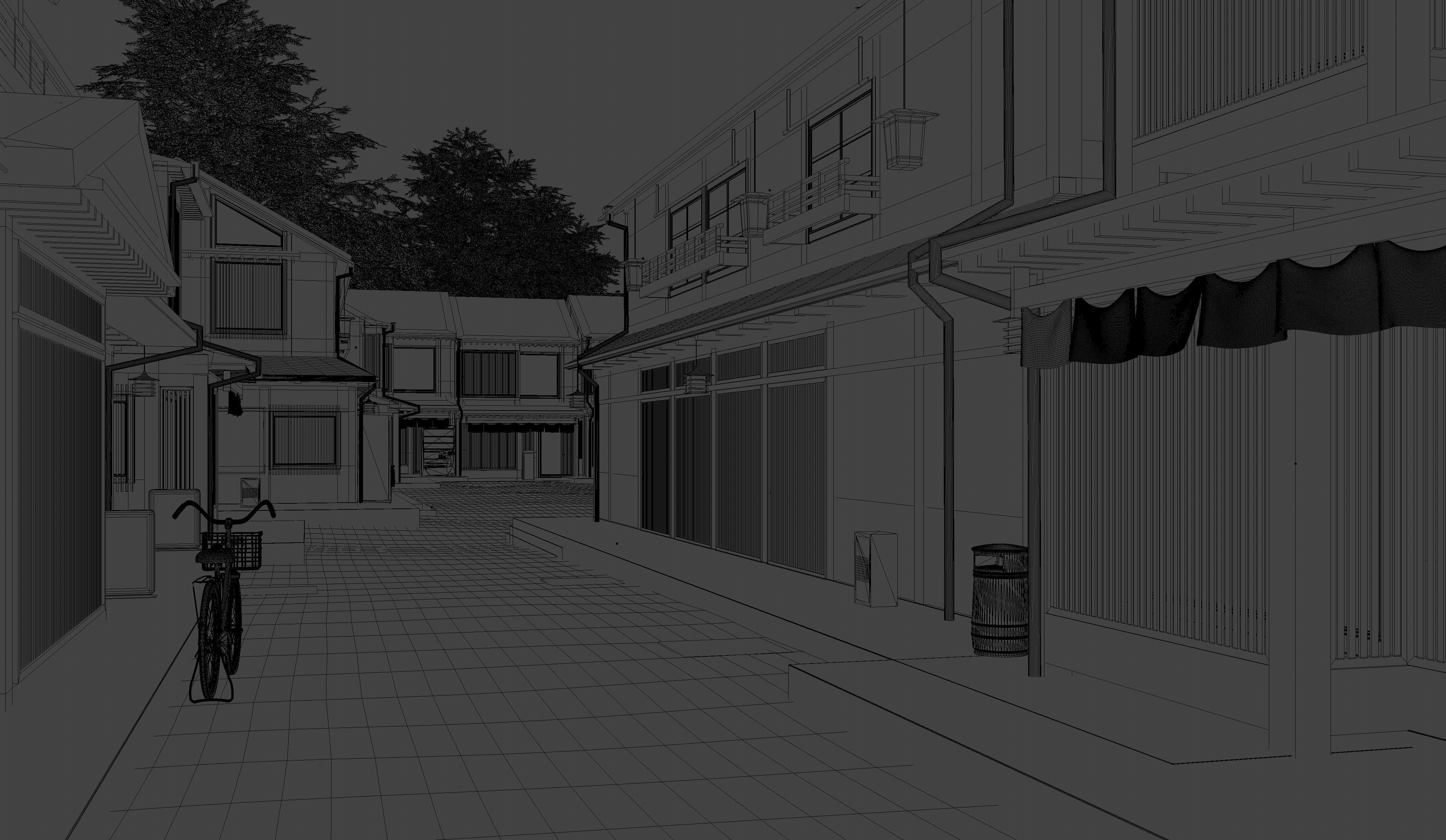 Japan kyoto Street  3D model_11