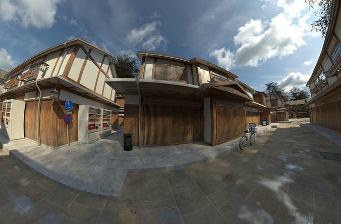 Japan kyoto Street  3D model 7