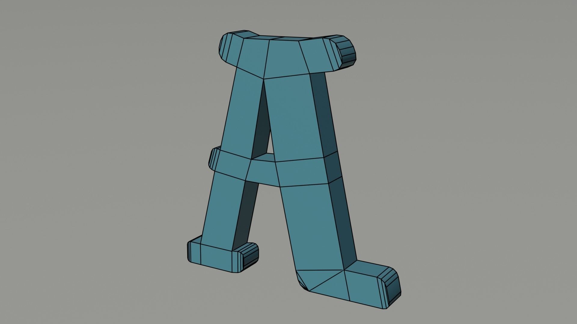 Cartoon Alphabet Low-poly 3D model_9