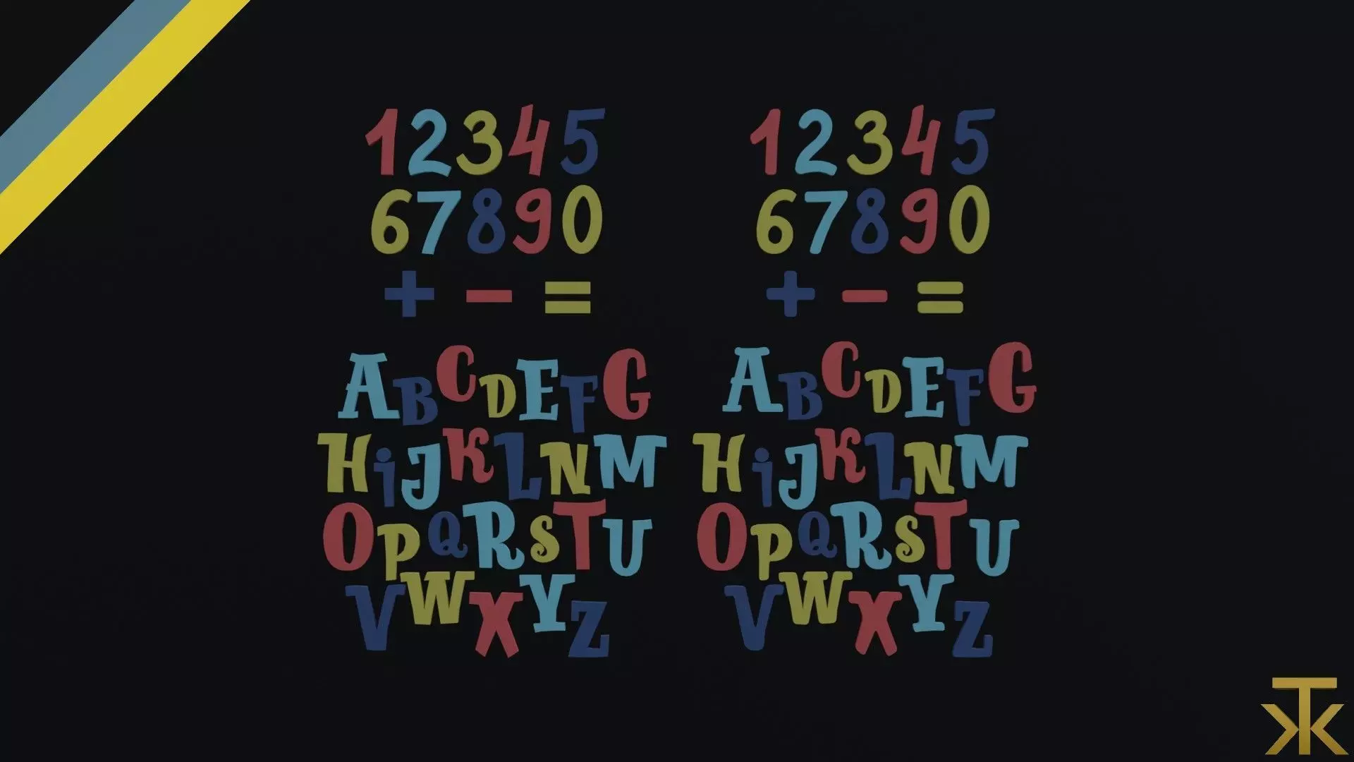 Cartoon Alphabet Low-poly 3D model_0