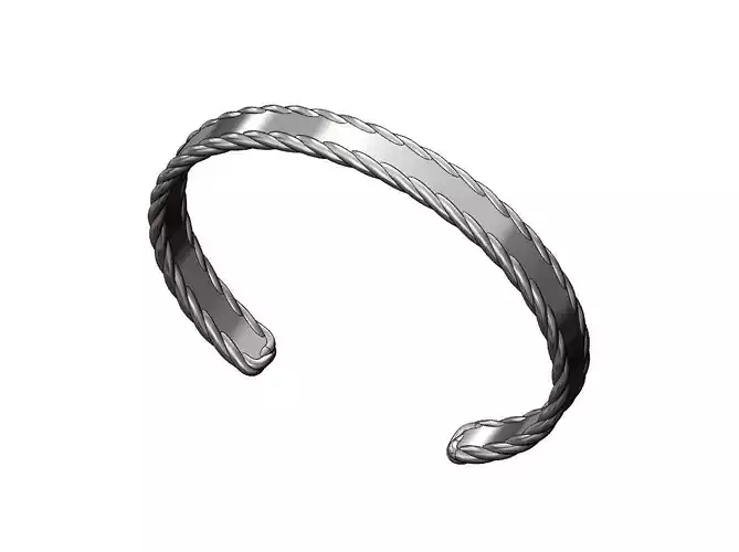 Braided rope cuff bracelet