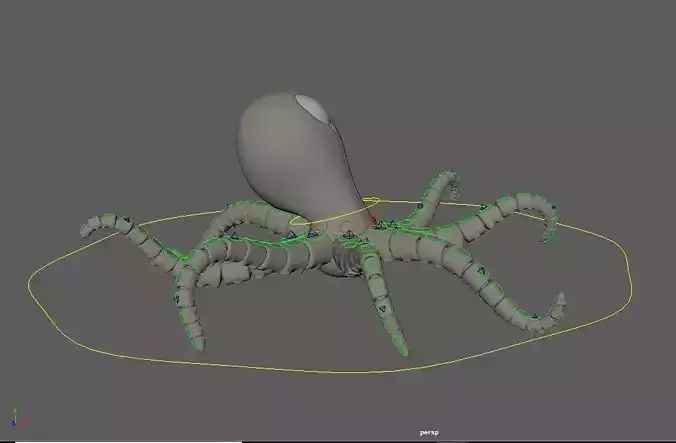 Octopus robot Low-poly 3D model