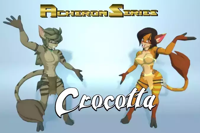 Acheron Crocotta Nude Low-poly 3D model