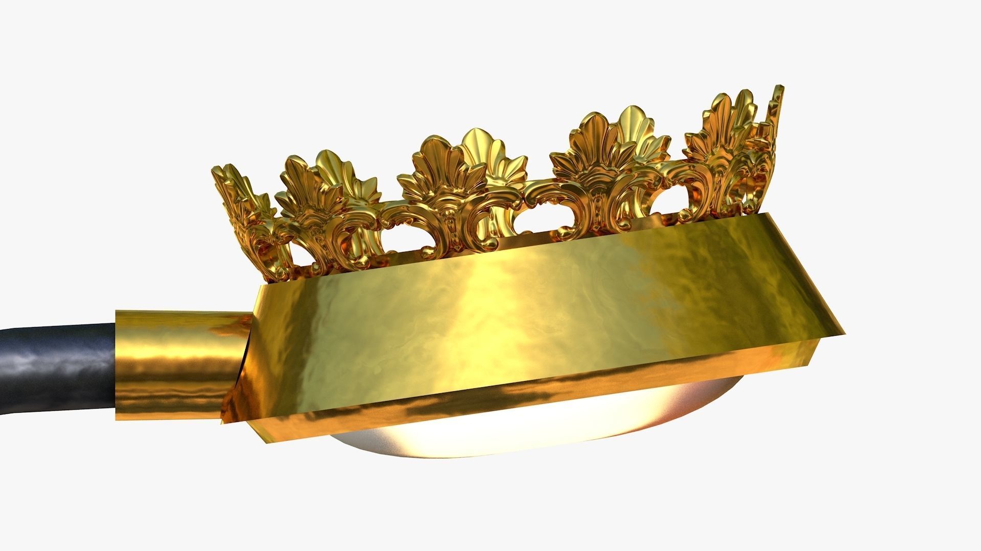 Cast iron street light lamp with 4 luminaries  3D model_5