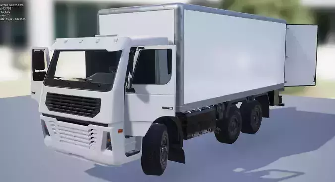 UE4 Truck Vehicle Rigged Low-poly 3D model
