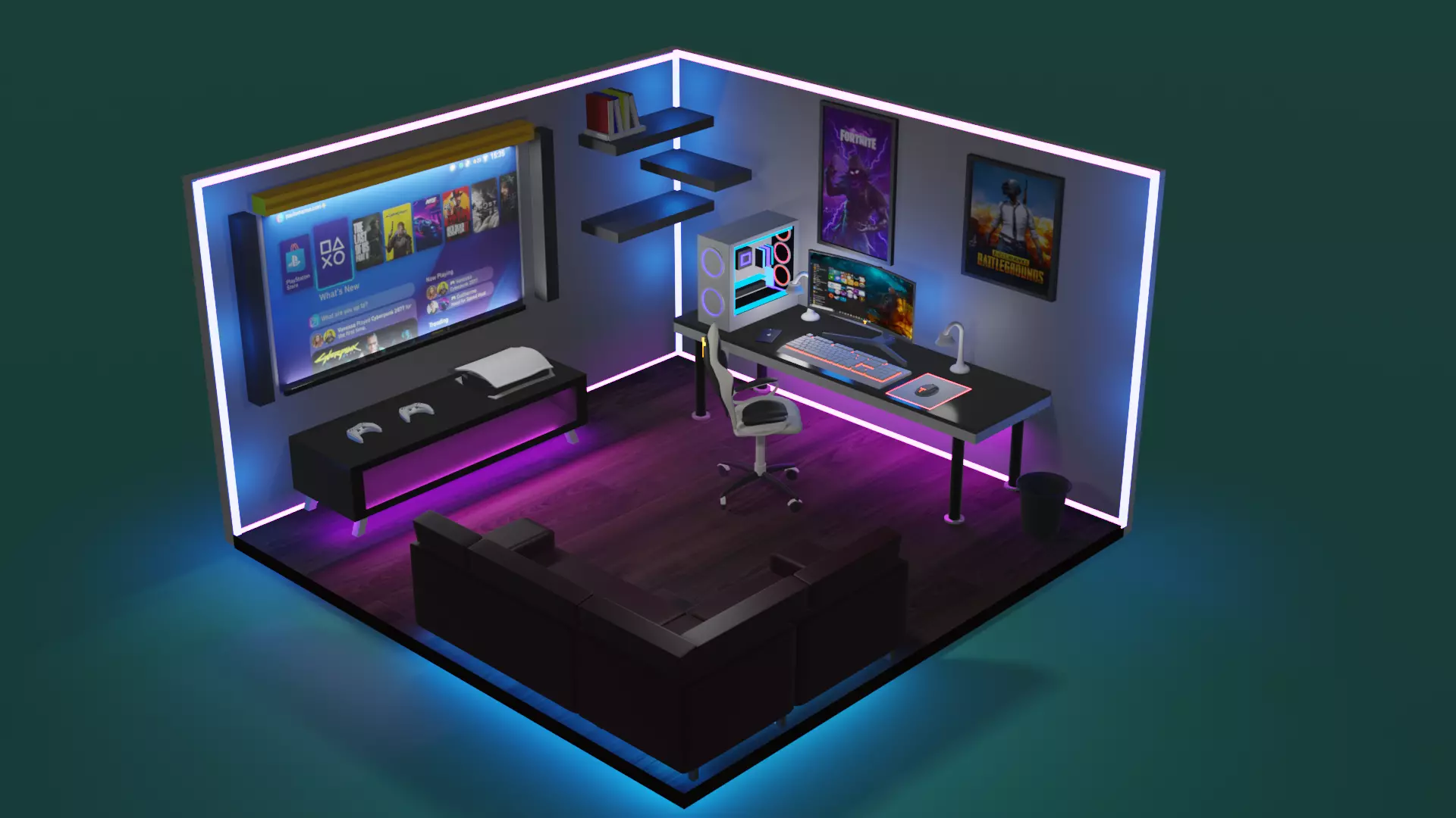 Gamers Room  3D model_0