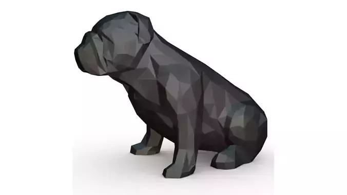 English bulldog low poly