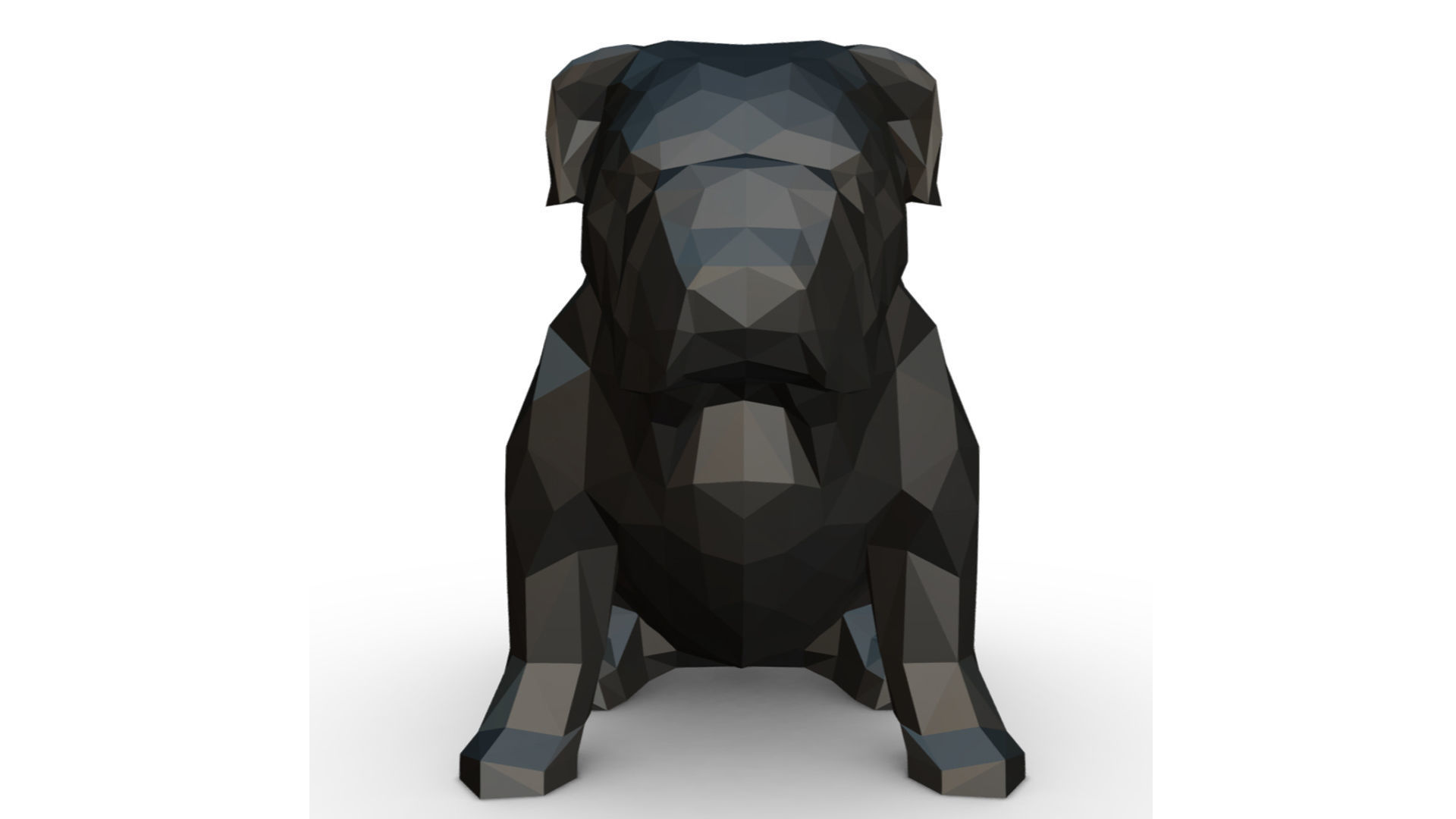 English bulldog low poly 3D print model_6