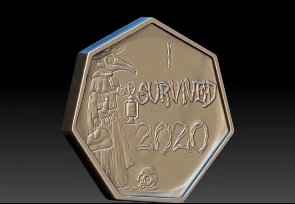 I Survived 2020 Coin 3D print model_1
