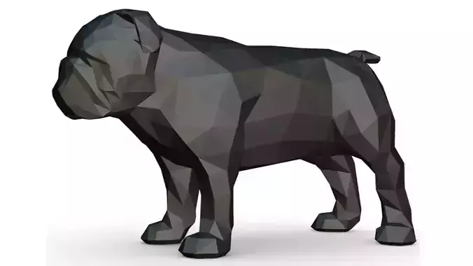 English bulldog low poly