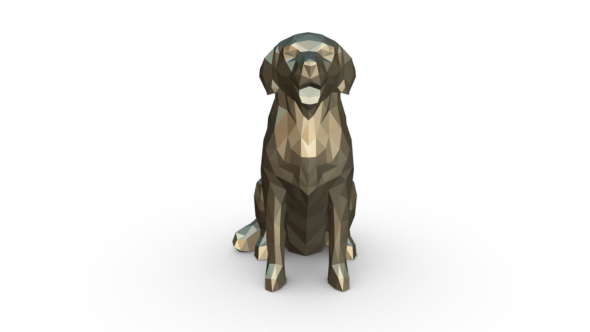 Golden Retriever low poly 3D print model_6