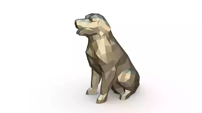 Golden Retriever low poly