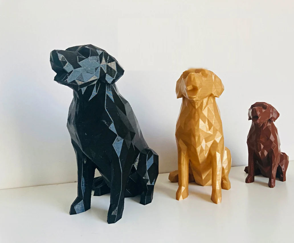 Golden Retriever low poly 3D print model_9