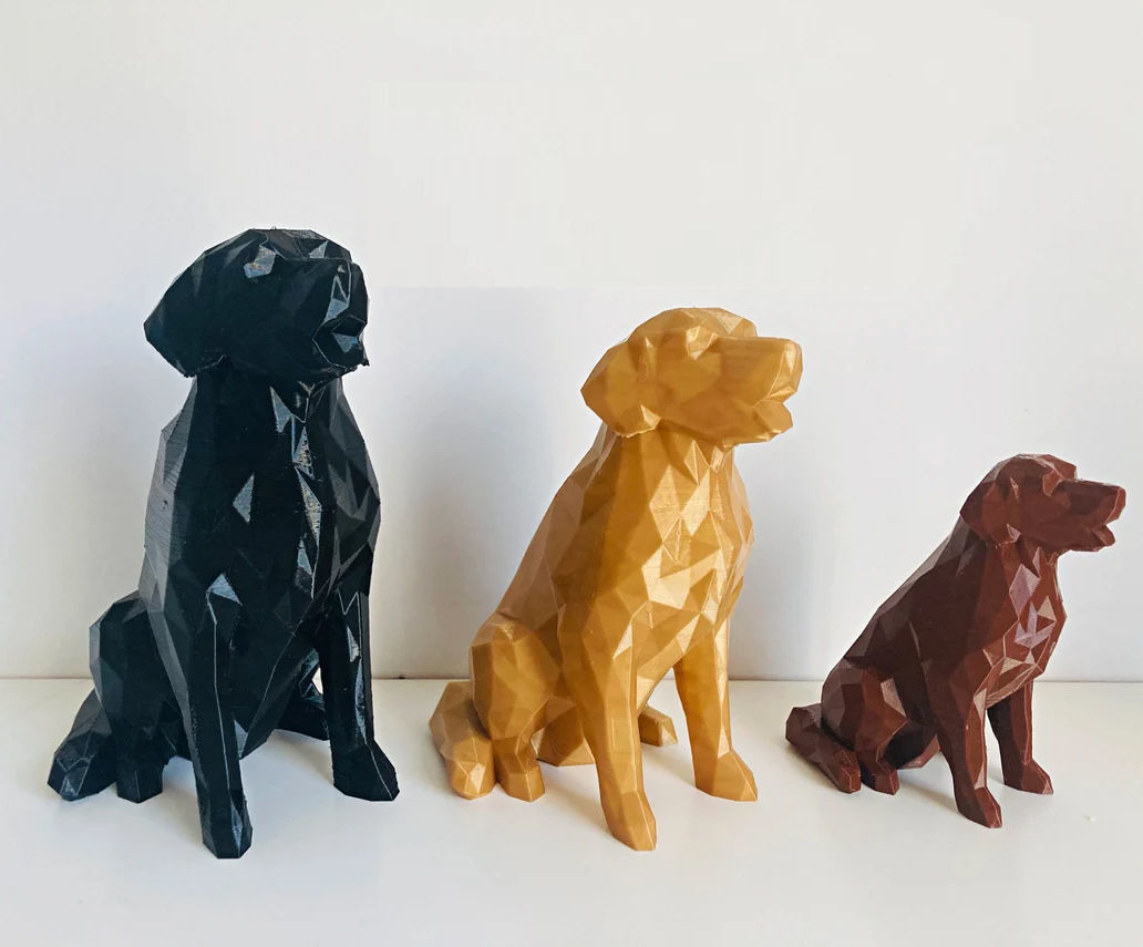 Golden Retriever low poly 3D print model_8