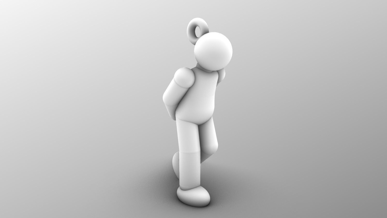 Charm pendant  - Matchman posture 01 - Slow walking 3D print model_13