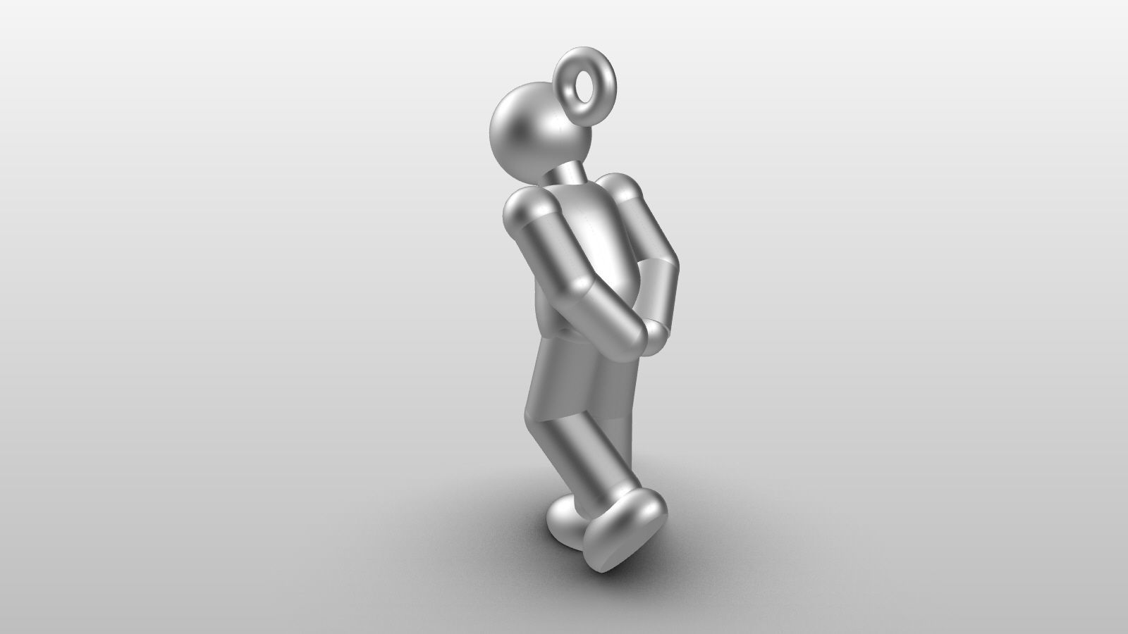Charm pendant  - Matchman posture 01 - Slow walking 3D print model_3