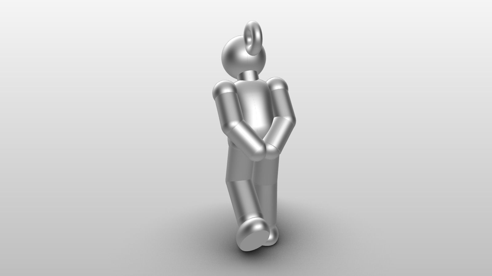 Charm pendant  - Matchman posture 01 - Slow walking 3D print model_4