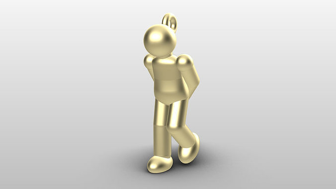 Charm pendant  - Matchman posture 01 - Slow walking 3D print model