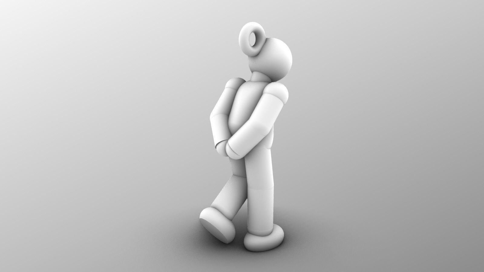 Charm pendant  - Matchman posture 01 - Slow walking 3D print model_11