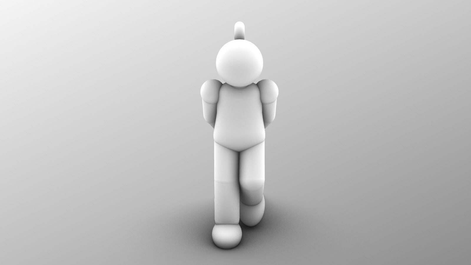 Charm pendant  - Matchman posture 01 - Slow walking 3D print model_14