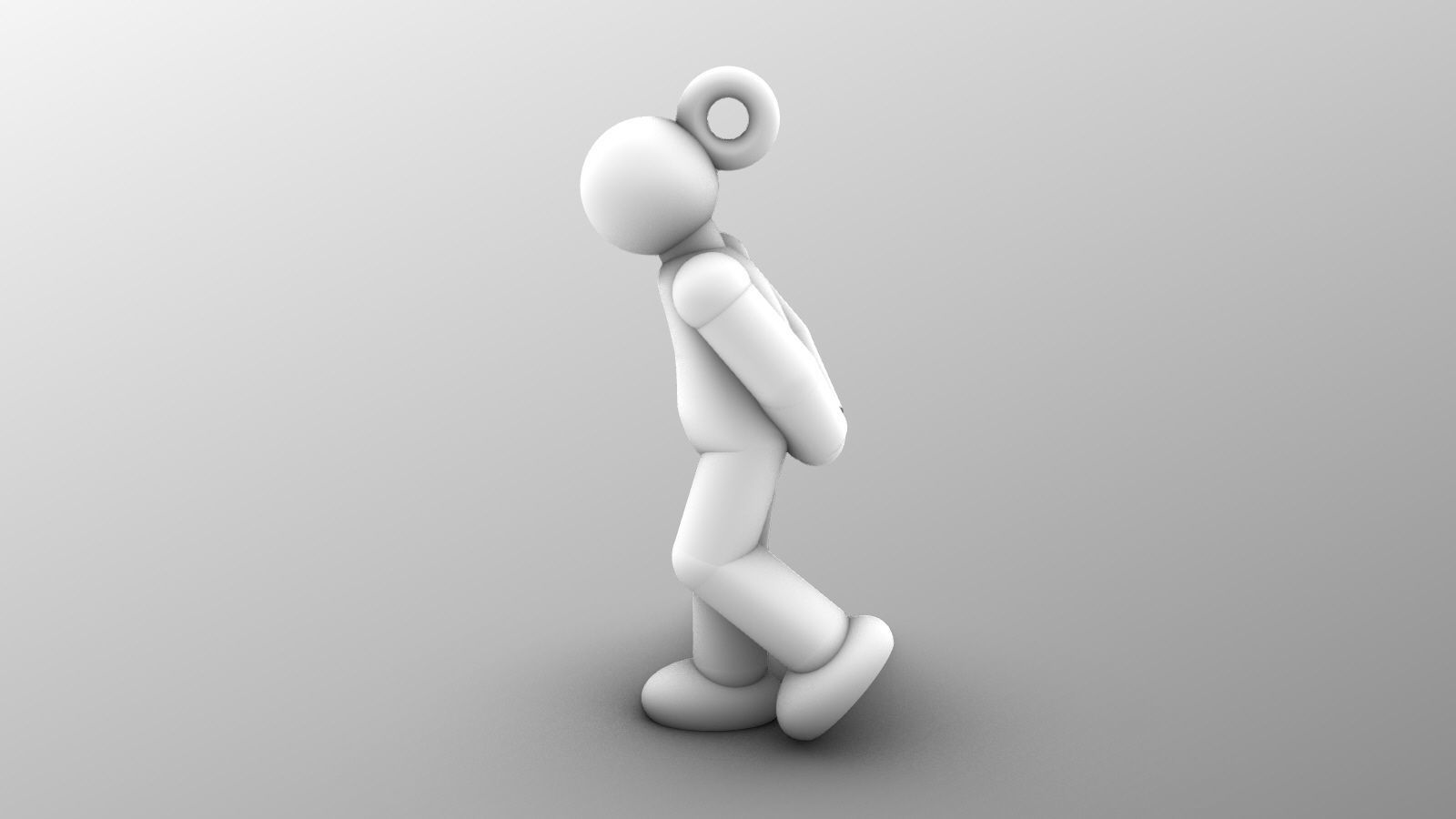 Charm pendant  - Matchman posture 01 - Slow walking 3D print model_8