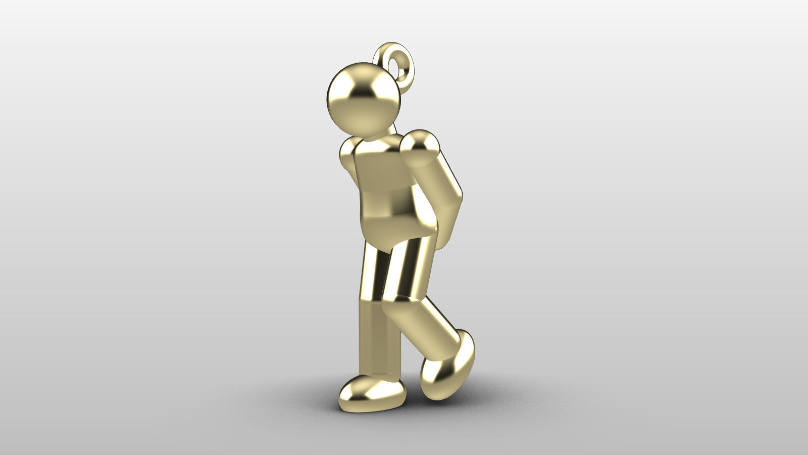 Charm pendant  - Matchman posture 01 - Slow walking 3D print model_1