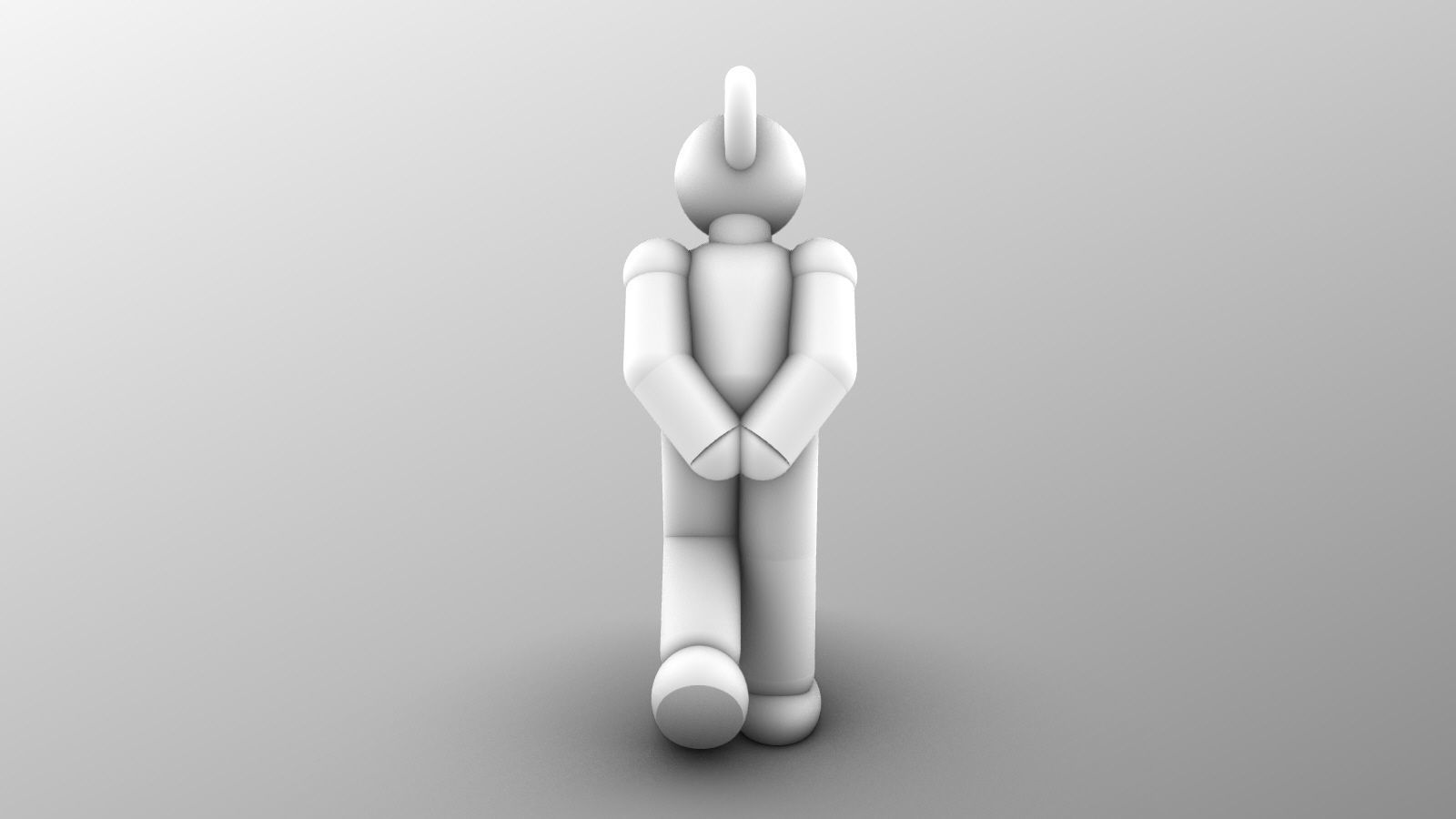 Charm pendant  - Matchman posture 01 - Slow walking 3D print model_10