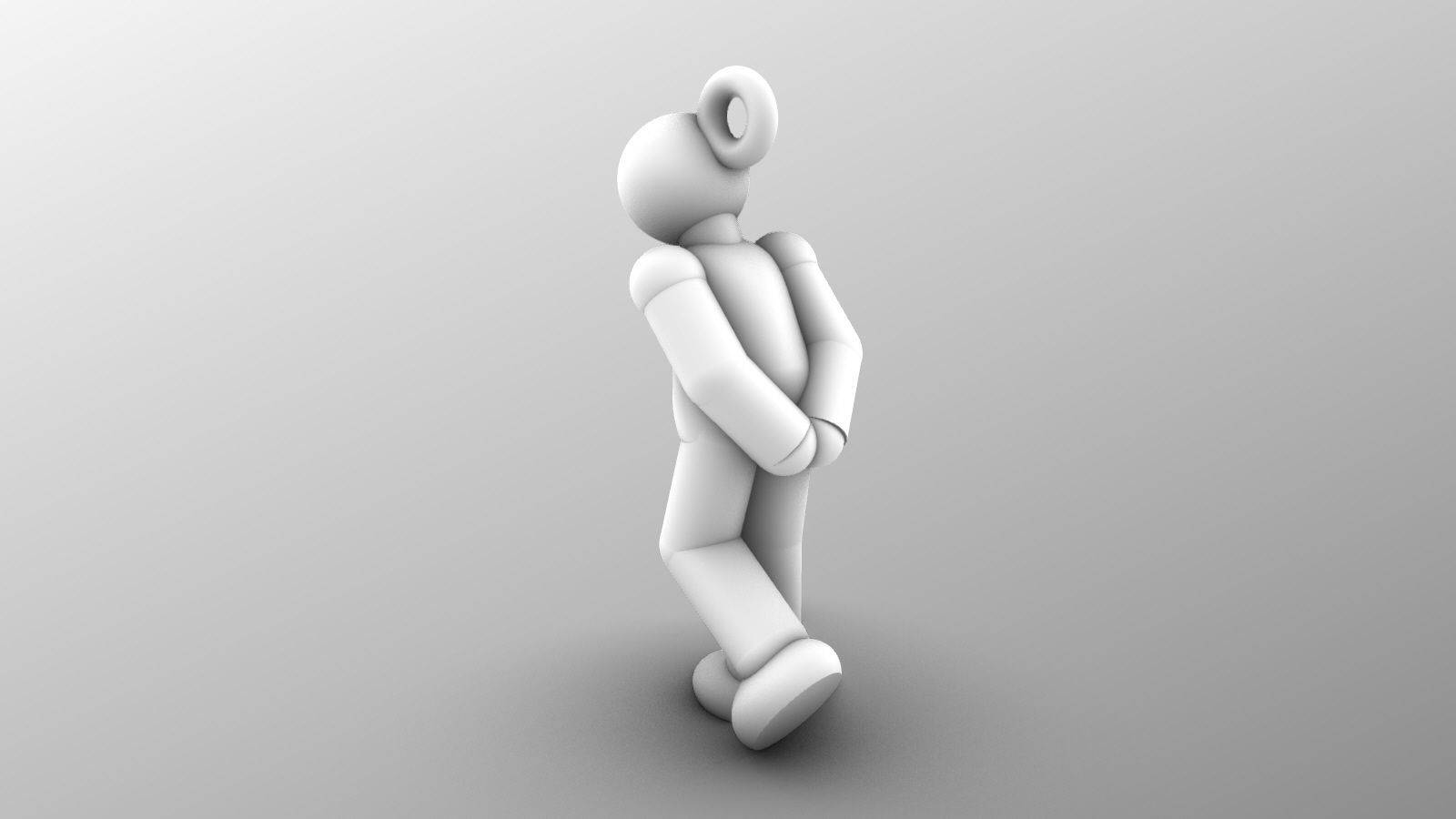 Charm pendant  - Matchman posture 01 - Slow walking 3D print model_9