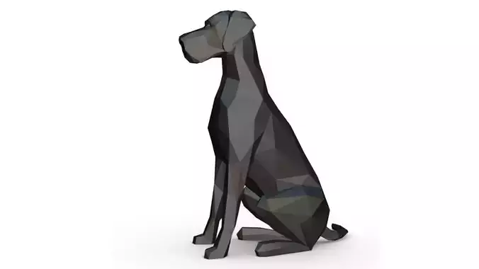 great dane low poly 3D print model