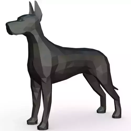great dane low poly