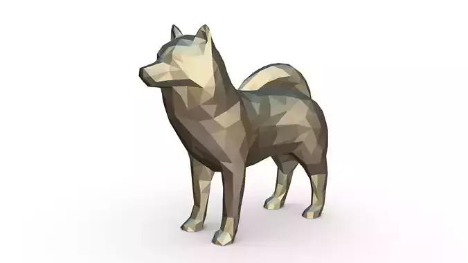 husky low poly dog
