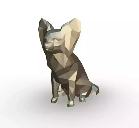 Papillon low poly chihuahua dog in polygons