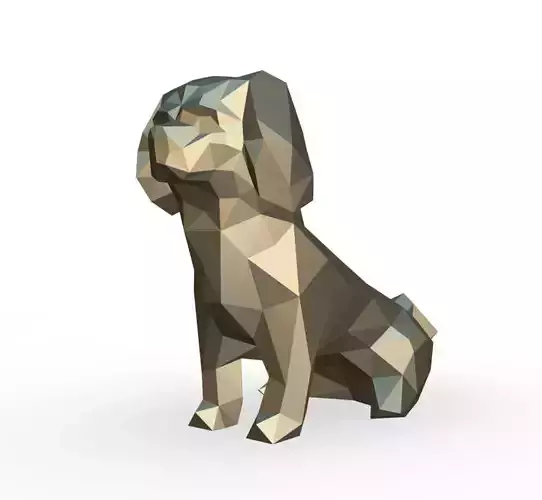 Pekingese low poly dachshund