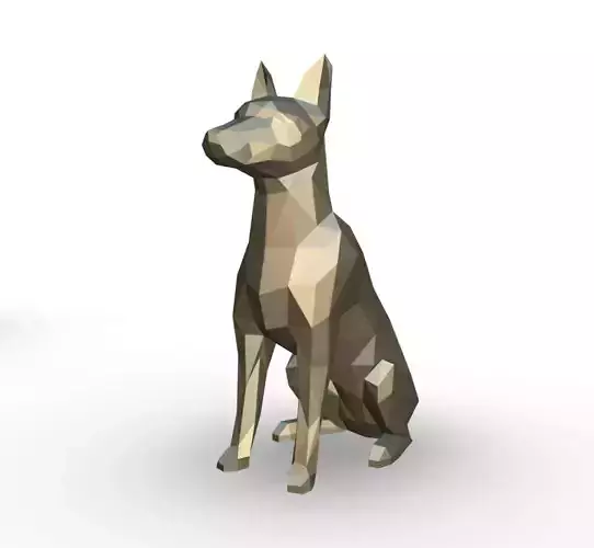 Pinscher low poly chihuahua dog