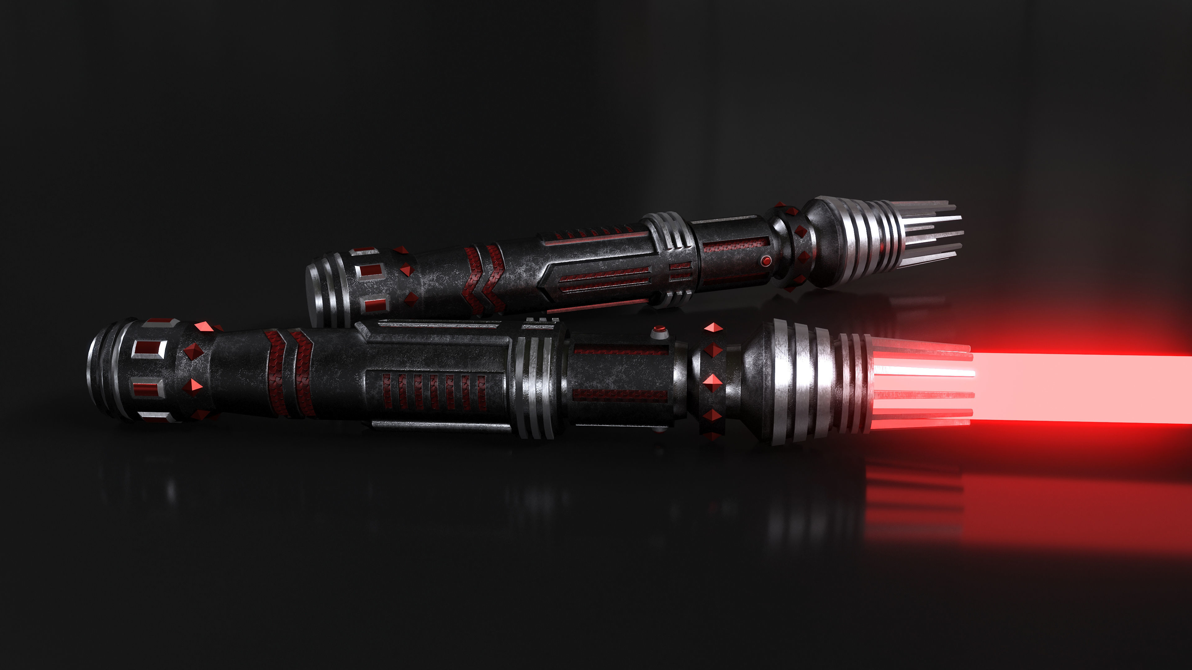 LIGHTSABER-DARKSIDE star wars force awakens lightsaber Low-poly 3D model_3