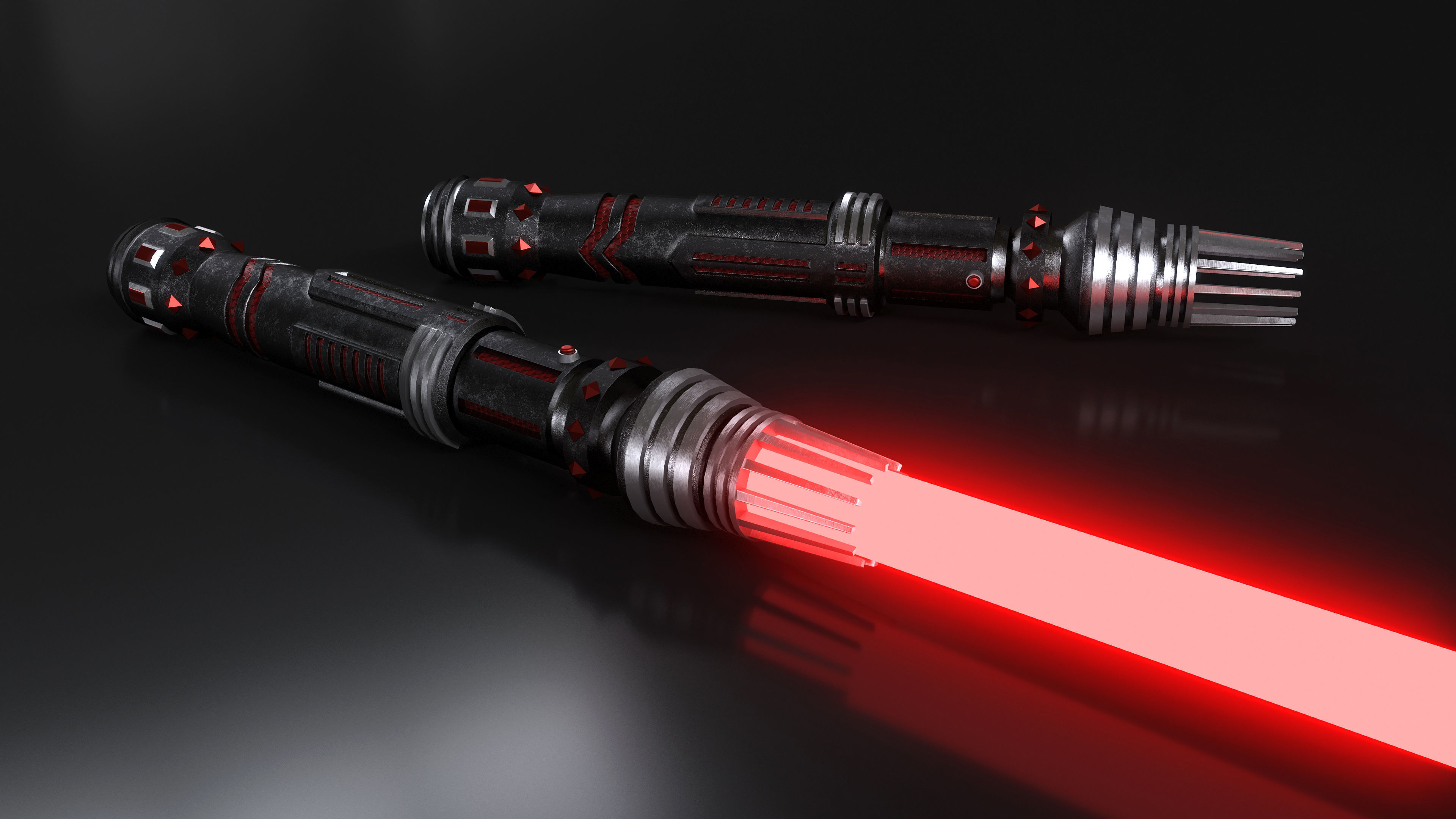 LIGHTSABER-DARKSIDE star wars force awakens lightsaber Low-poly 3D model_2