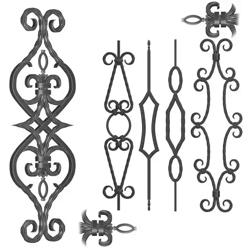 Wrought iron panel No 07 3D model