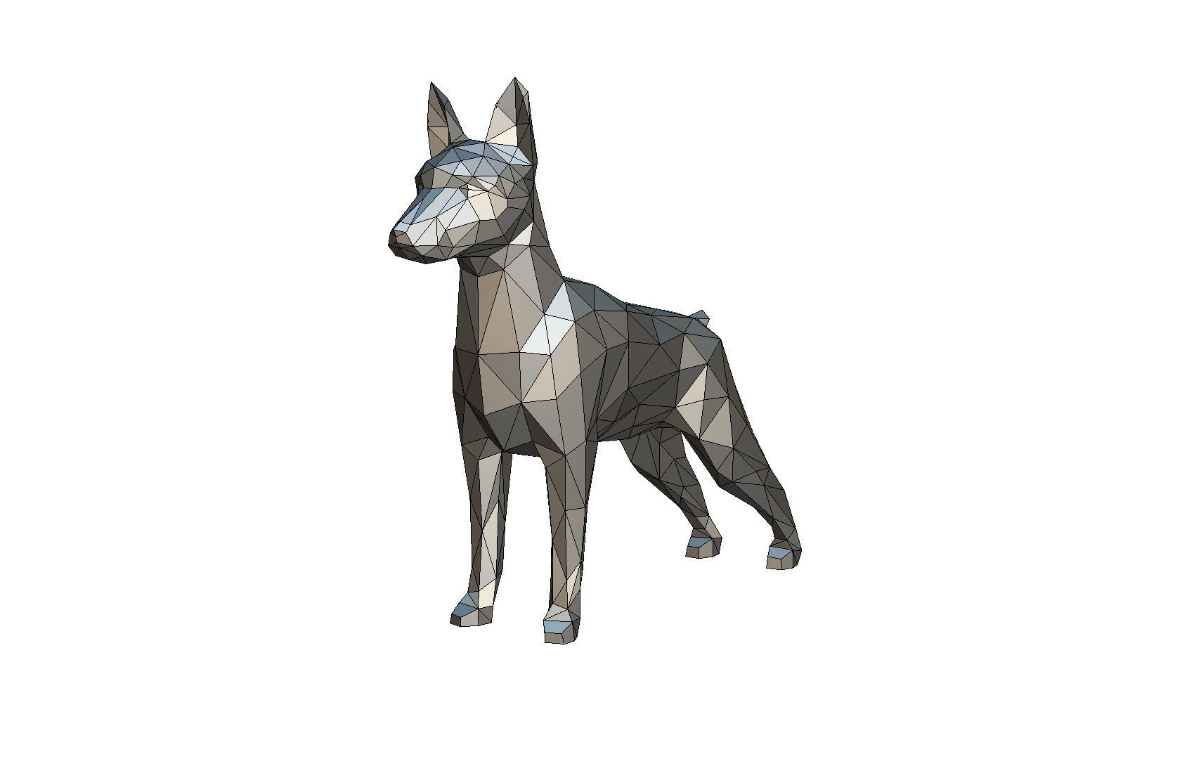 Pinscher low poly doberman 3D print model_8